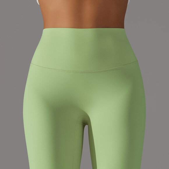 🍏 APPLE GREEN "Naked Feel" Leggings! High Rise Squat Proof Tights - Seamless! - Picture 8 of 9